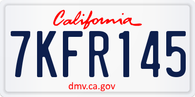 CA license plate 7KFR145