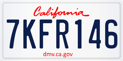 CA license plate 7KFR146