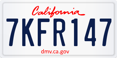 CA license plate 7KFR147