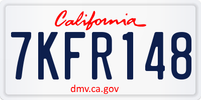 CA license plate 7KFR148