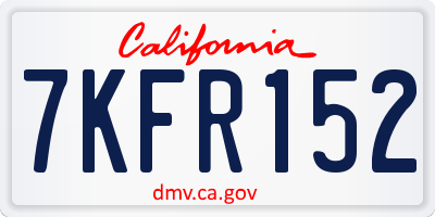 CA license plate 7KFR152