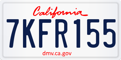 CA license plate 7KFR155