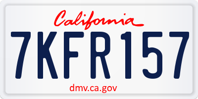 CA license plate 7KFR157