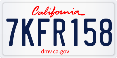 CA license plate 7KFR158
