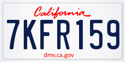 CA license plate 7KFR159