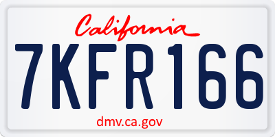 CA license plate 7KFR166
