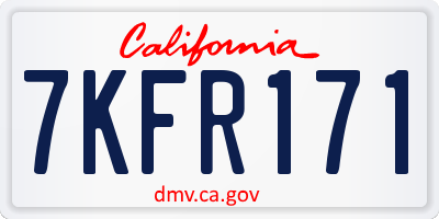 CA license plate 7KFR171