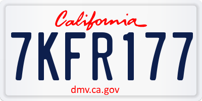 CA license plate 7KFR177