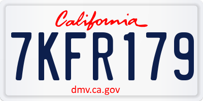CA license plate 7KFR179