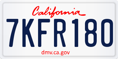 CA license plate 7KFR180