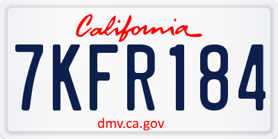 CA license plate 7KFR184