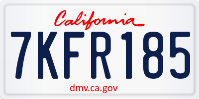 CA license plate 7KFR185