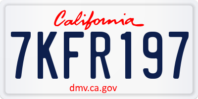 CA license plate 7KFR197
