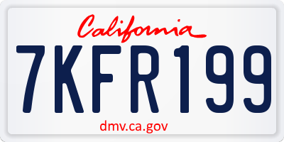 CA license plate 7KFR199