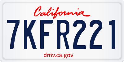 CA license plate 7KFR221