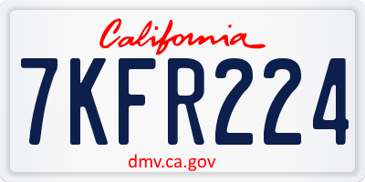 CA license plate 7KFR224