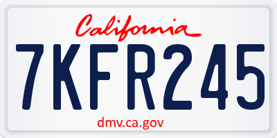 CA license plate 7KFR245