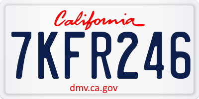 CA license plate 7KFR246