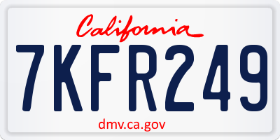 CA license plate 7KFR249
