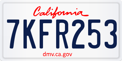 CA license plate 7KFR253