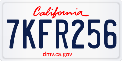 CA license plate 7KFR256