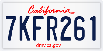 CA license plate 7KFR261