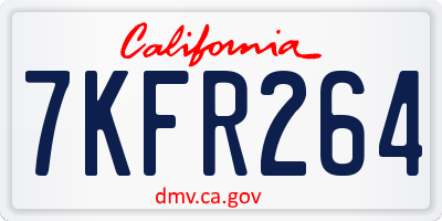 CA license plate 7KFR264