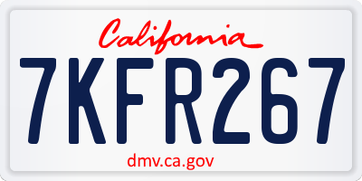 CA license plate 7KFR267