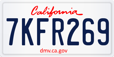 CA license plate 7KFR269