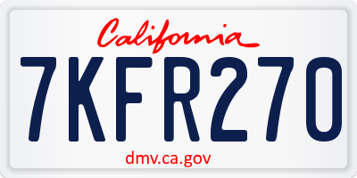 CA license plate 7KFR270
