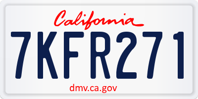 CA license plate 7KFR271