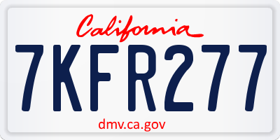 CA license plate 7KFR277