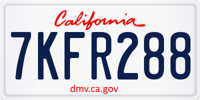 CA license plate 7KFR288