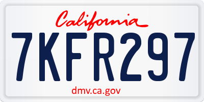 CA license plate 7KFR297