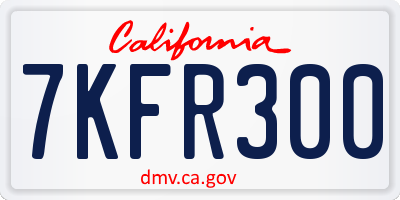 CA license plate 7KFR300