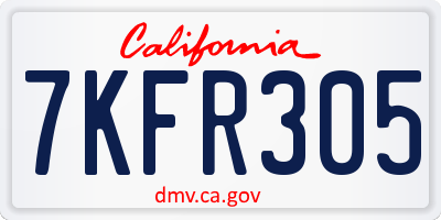 CA license plate 7KFR305
