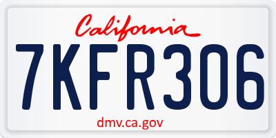 CA license plate 7KFR306