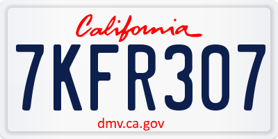 CA license plate 7KFR307