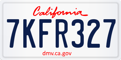 CA license plate 7KFR327