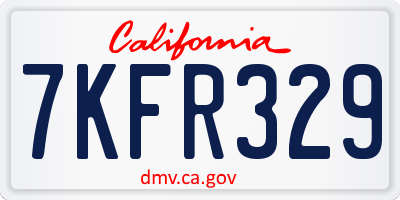 CA license plate 7KFR329