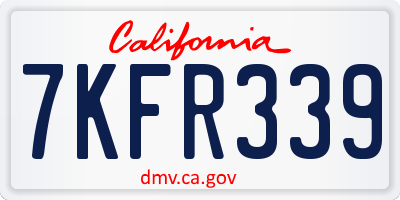 CA license plate 7KFR339
