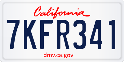 CA license plate 7KFR341