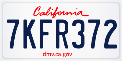 CA license plate 7KFR372