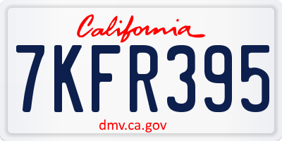 CA license plate 7KFR395
