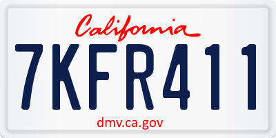 CA license plate 7KFR411
