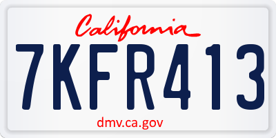 CA license plate 7KFR413