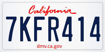 CA license plate 7KFR414