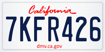 CA license plate 7KFR426