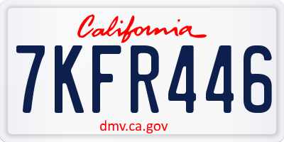 CA license plate 7KFR446