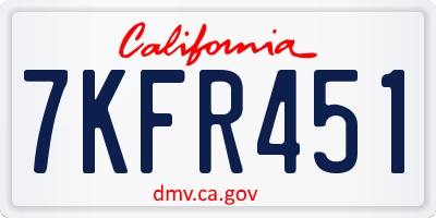 CA license plate 7KFR451